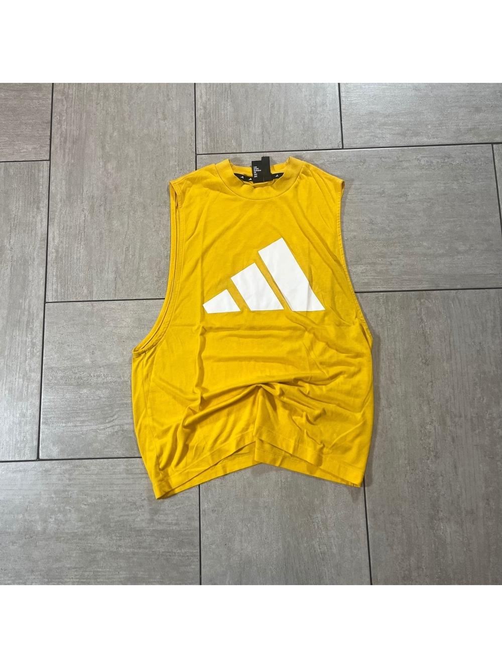 Adidas Yellow Sleeveless Sport Tank Top Small